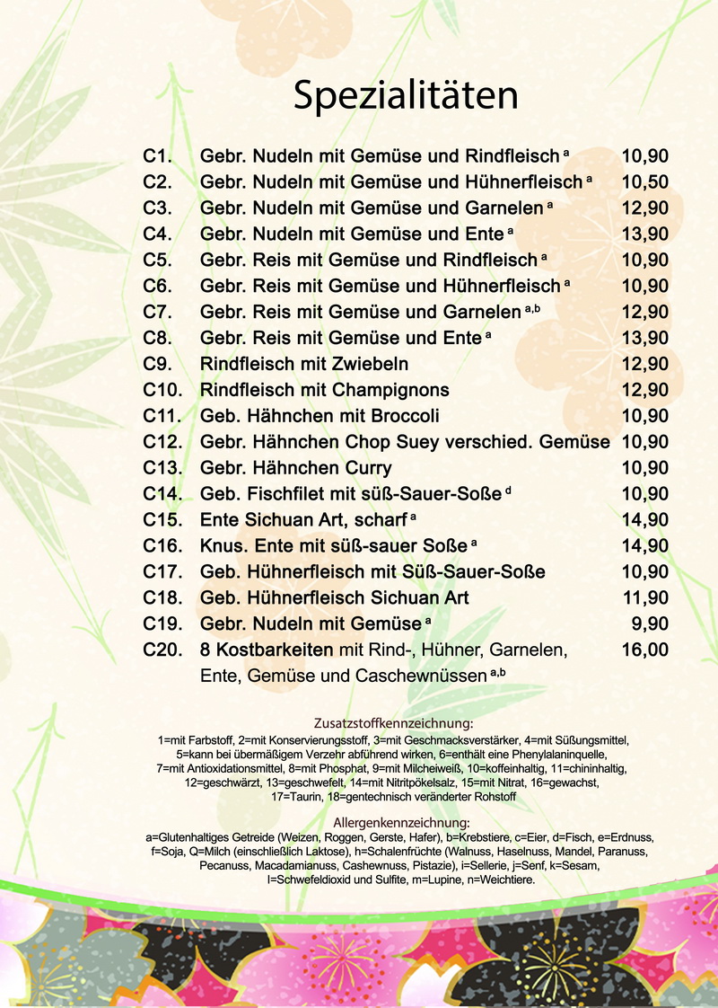 Speisekarte